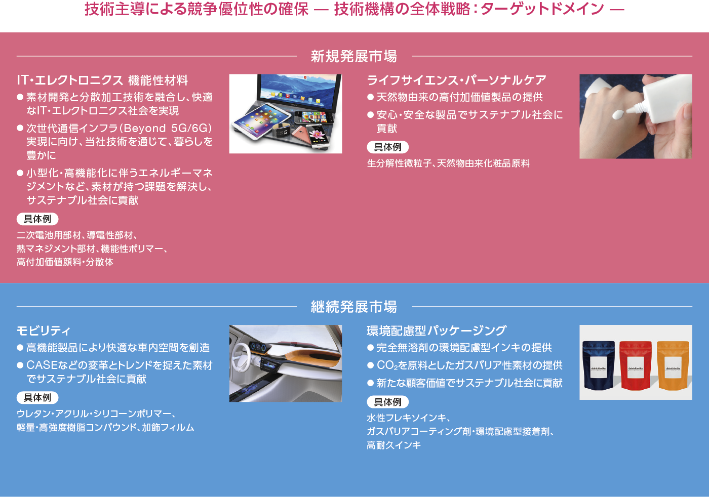 技術手動による競争優位製の確保ー技術機構の全体戦略:ターゲットドメイン